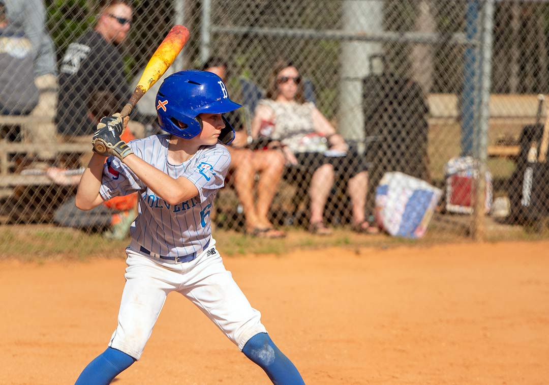 Polk Middle's Brantley Hall had the Wolverines' lone hit Wednesday