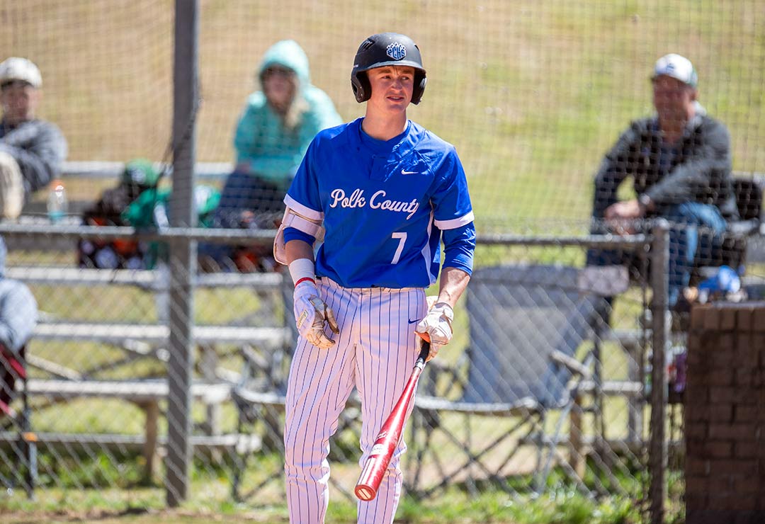 Polk County senior Gunnar Alm is now the school's all-time hits leader